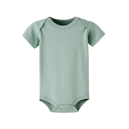 Newborn Baby Rompers Organic Cotton Infant Classic Romper Pajamas Solid Color Soft Short Sleeve Jumpsuit Summer 13 Colors Angels Club