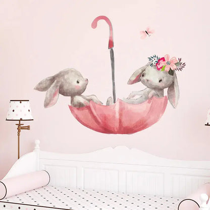 aby Rabbit & Hot Air Balloon Wall Stickers Angels Club