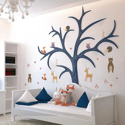 6pcs Nordic Cartoon DIY Wall Stickers Animals Forest PVC Wall Decals for Baby Bedroom Kids Room Decoration Home Decor Wallpapers Angels Club