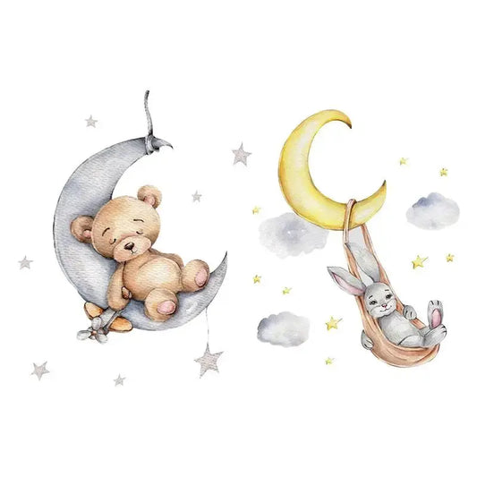 Bear Moon Wall Stickers Angels Club