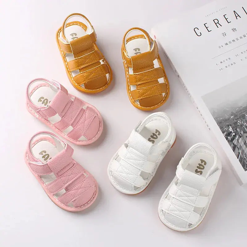 Baby Sandals New Infant Baby Boy Girl Shoes Toddler Flats Summer Soft Rubber Sole Anti-Slip Crib Shoes First Walker 0-18Months Angels Club