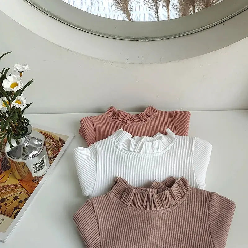 Fashion Toddler Baby Girls Romper Outfits Set Cotton Ribbed Flared Sleeve Jumpsuit + Bow Headband Sweet New Born Infant Clothing Angels Club