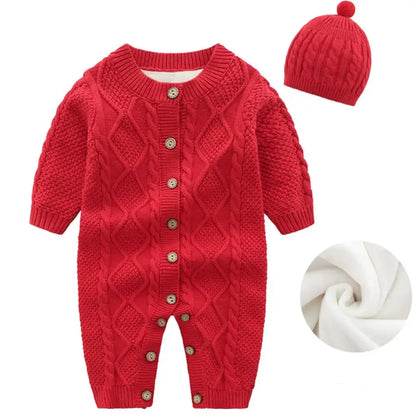 Newborn Baby Clothes Cardigan Hooded Rompers Autumn Winter Girl Boy Fashion Infant Costume Kids Toddler Cashmere Knit Jumpsuit Angels Club