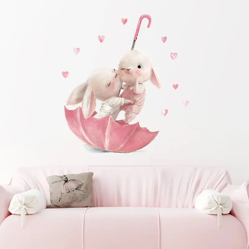 aby Rabbit & Hot Air Balloon Wall Stickers Angels Club