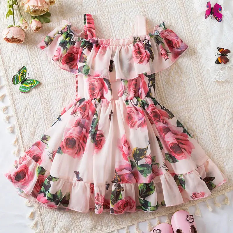 Floral Chiffon Summer Dress Angels Club