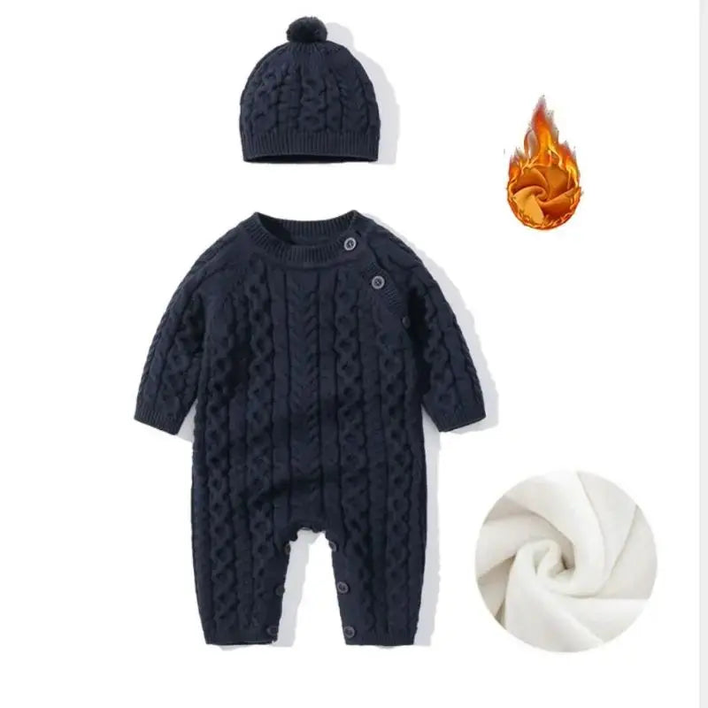 Newborn Baby Clothes Cardigan Hooded Rompers Autumn Winter Girl Boy Fashion Infant Costume Kids Toddler Cashmere Knit Jumpsuit Angels Club