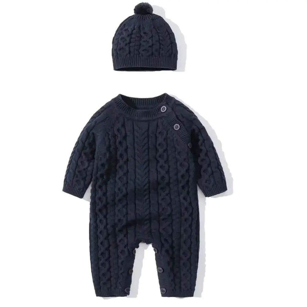 Newborn Baby Clothes Cardigan Hooded Rompers Autumn Winter Girl Boy Fashion Infant Costume Kids Toddler Cashmere Knit Jumpsuit Angels Club