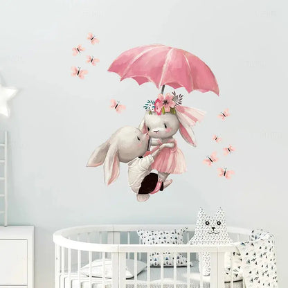 aby Rabbit & Hot Air Balloon Wall Stickers Angels Club